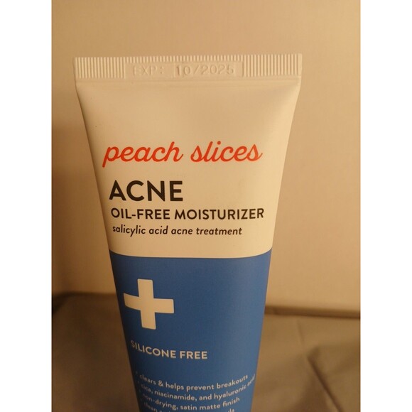 Peach Slices Acne Oil-Free Moisturizer 2.82 Fl Oz/80ml Salicylic Acid Acne Treat - Picture 4 of 8